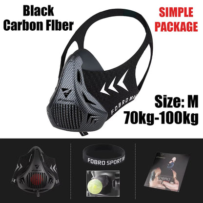 Sports Mask Elevation Running Fitness Pack Style Black High Altitude Training Fit Sports Cycling Mask Mask 2.0 Mask Cloth