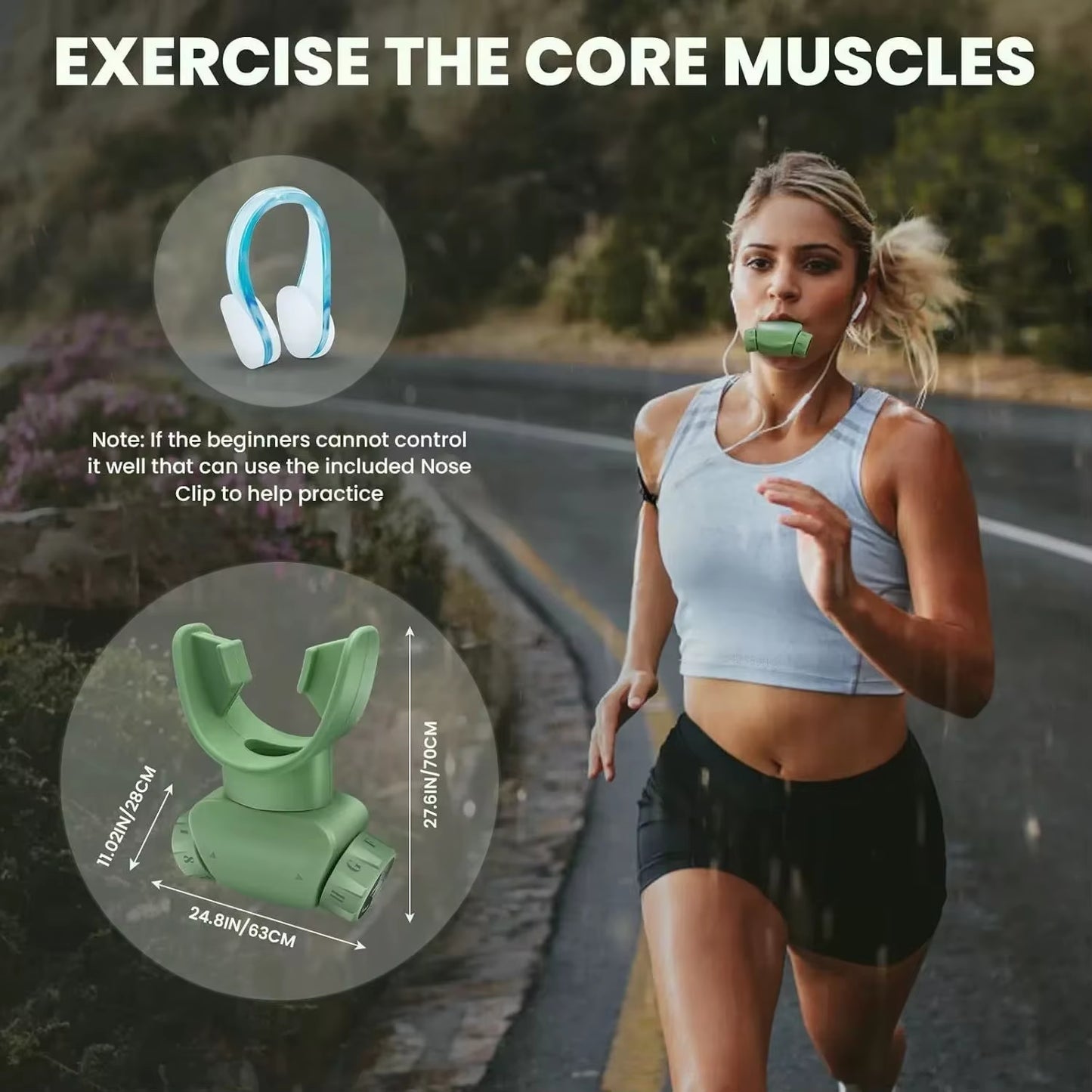 Sport Equipment Muscle Resistance Adjustable Breathing Trainer Exercise Vital Capacity for Running Swimming Yoga